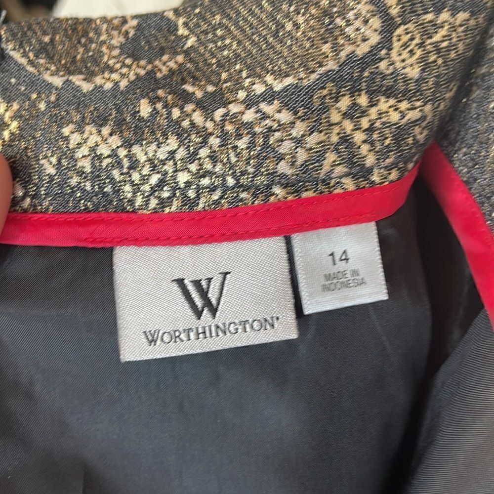 Worthington Snake Skin Print Gold and Black Skirt Size 14 - Picture 6 of 6